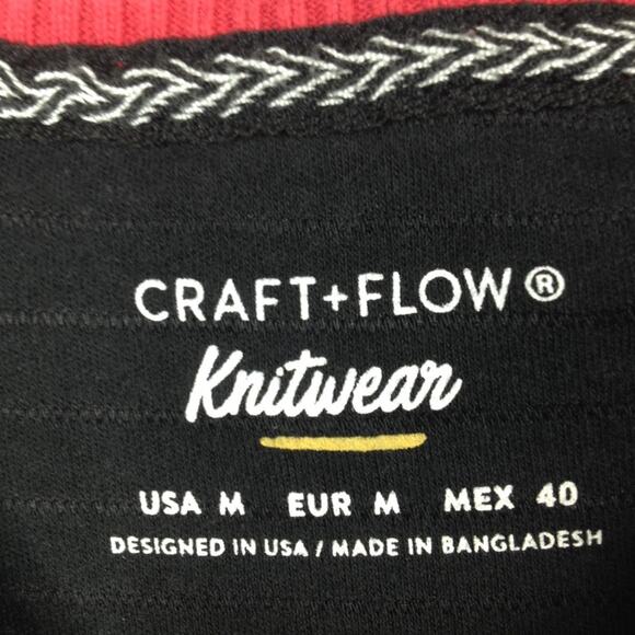 Craft + Flow Knitwear Long Sleeve Crewneck Black Shirt Men's Size M - Picture 2 of 6